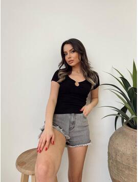 Tricou Dama Bumbac Alisa Negru