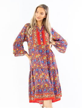 Rochie Dama ElviraStyle Albastru cu Rosu