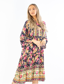 Rochie Dama ElviraStyle Bej cu Negru