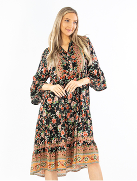 Rochie Dama ElviraStyle Negru cu Maro