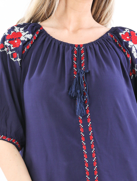 Bluza Dama Panza Tanika Bleumarin Alb