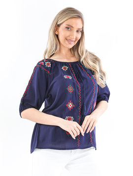 Bluza Dama Panza ZashaOne Bleumarin Rosu Verde