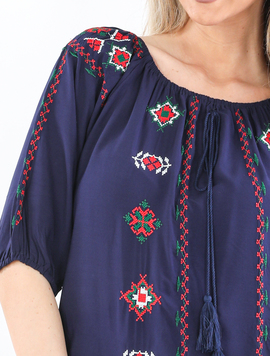 Bluza Dama Panza ZashaOne Bleumarin Rosu Verde