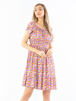 Rochie Dama CassandraOne Mov cu Portocaliu