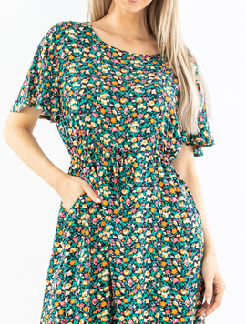 Rochie Dama Jyotika Negru cu Verde