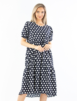 Rochie Dama Vascoza Ramya Bleumarin Alb