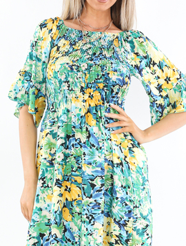 Rochie Dama ShebaOne Verde cu Albastru