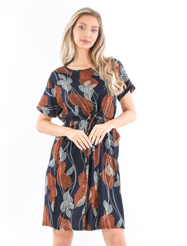 Rochie Dama Thea Bleumarin cu Maro