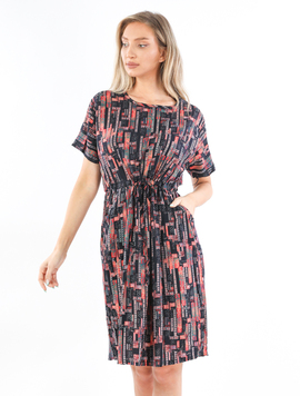 Rochie Dama Thea Negru cu Rosu si Verde
