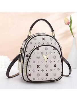 Rucsac Dama Ophelia Alb cu Maro
