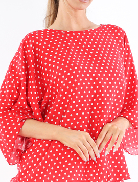 Bluza Dama Vascoza AliciaOne Rosu cu Alb