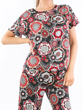 Compleu Dama Panza Electric Wear Negru cu Rosu