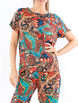 Compleu Dama Panza Electric Wear Orange cu Bleumarin