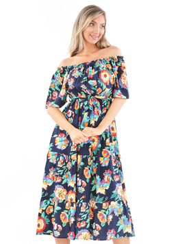 Rochie Dama AmayaOne Bleumarin cu Verde