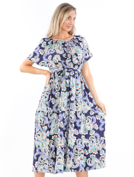 Rochie Dama AmayaOne Bleumarin cu Roz si Verde