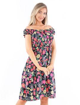 Rochie Dama Jesse One Bleumarin cu Bej si Mov