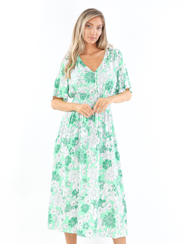 Rochie Dama OpheliaOne Verde cu Alb