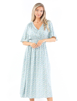 Rochie Dama OpheliaOne Bleu cu Galben