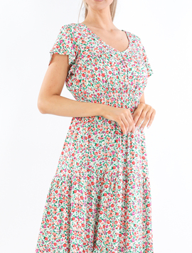 Rochie Dama Vascoza Brennan Alb cu Verde