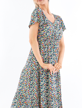 Rochie Dama Vascoza Brennan Bleumarin cu Neon