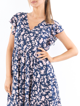 Rochie Dama Vascoza Khyrtha Seventeen Bleumarin cu Roz