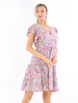 Rochie Dama Vascoza Khyrtha Seventeen Lila cu Verde