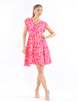 Rochie Dama Vascoza Khyrtha Seventeen Roz cu Alb