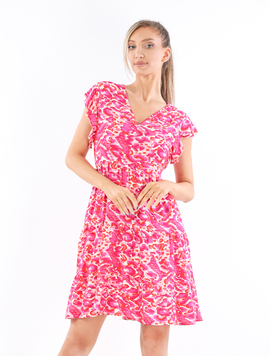 Rochie Dama Vascoza Khyrtha Seventeen Roz cu Alb