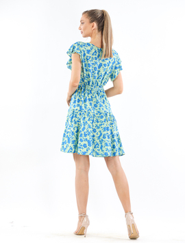 Rochie Dama Vascoza Khyrtha Seventeen Vernil cu Albastru
