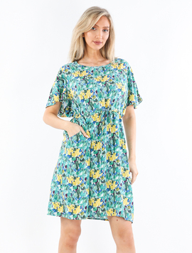 Rochie Dama Jyotika Verde cu Albastru
