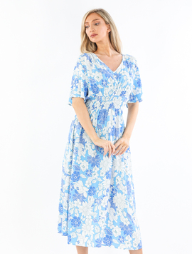 Rochie Dama OpheliaOne Bleu cu Alb