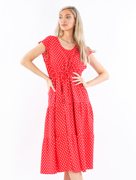 Rochie Dama Vascoza AmberOne Rosu cu Alb