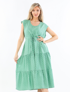Rochie Dama Vascoza AmberOne Verde Deschis cu Alb