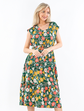 Rochie Dama Vascoza AmberOne Verde cu Mustar
