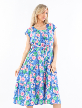 Rochie Dama Vascoza AmberOne Albastru cu Roz