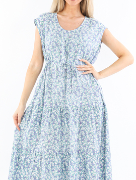 Rochie Dama Vascoza AmberOne Bleu cu Alb si Mov