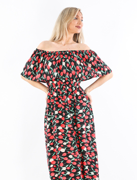 Rochie Dama VickyOne Negru cu Rosu