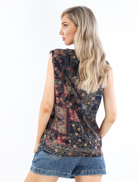 Bluza Dama Vascoza Violeta Bleumarin cu Bej