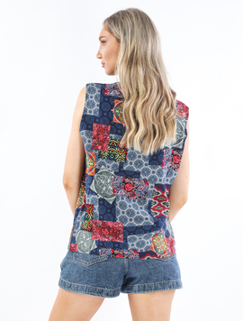 Bluza Dama Vascoza Violeta Albastru cu Roz