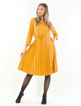 Rochie Dama Lycra Crep Scarlett Mustar