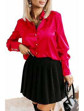 Camasa Dama Satin SashaStyle Rosu