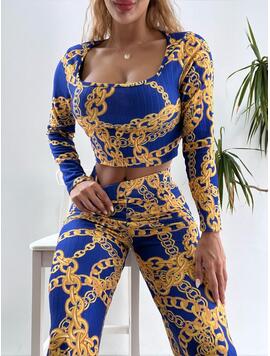 Compleu Dama EveaStyle Albastru cu Auriu