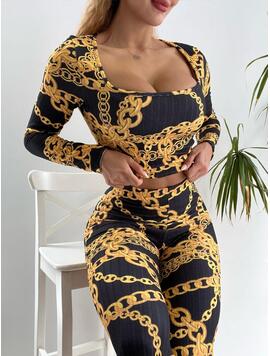 Compleu Dama EveaStyle Negru cu Auriu