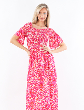 Rochie Dama AntoniColor Roz cu Rosu