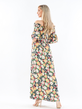 Rochie Dama AntoniColor Crem cu Galben si Negru