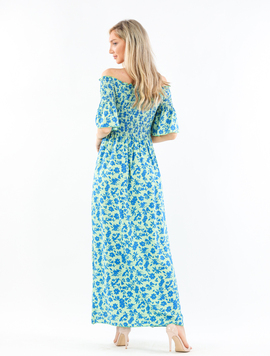 Rochie Dama AntoniColor Vernil cu Albastru