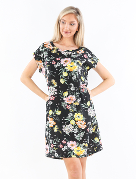 Rochie Dama Vascoza HelenOne Negru cu Galben si Verde