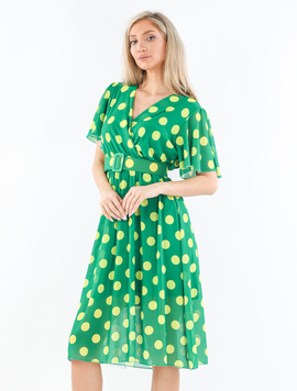 Rochie Dama LadyAnnita Verde cu Galben