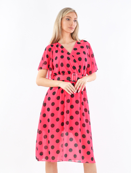 Rochie Dama LadyAnnita Fucsia cu Negru