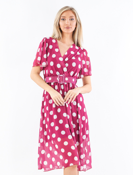Rochie Dama LadyAnnita Mov cu Alb